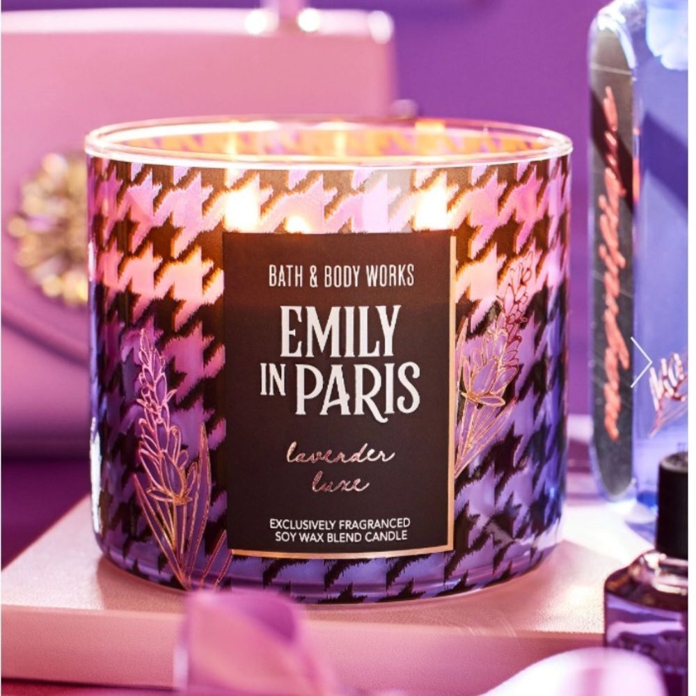NWT Bath & Body Works Emily in Paris Lavender Lux Three Wick Candle 14.5 oz